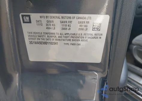 2013 Chevrolet Impala Ls from USA, damaged, VIN 2G1WA5E38D1182041